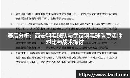 赛后分析：西安羽毛球队与武汉羽毛球队灵活性对比与战术探讨